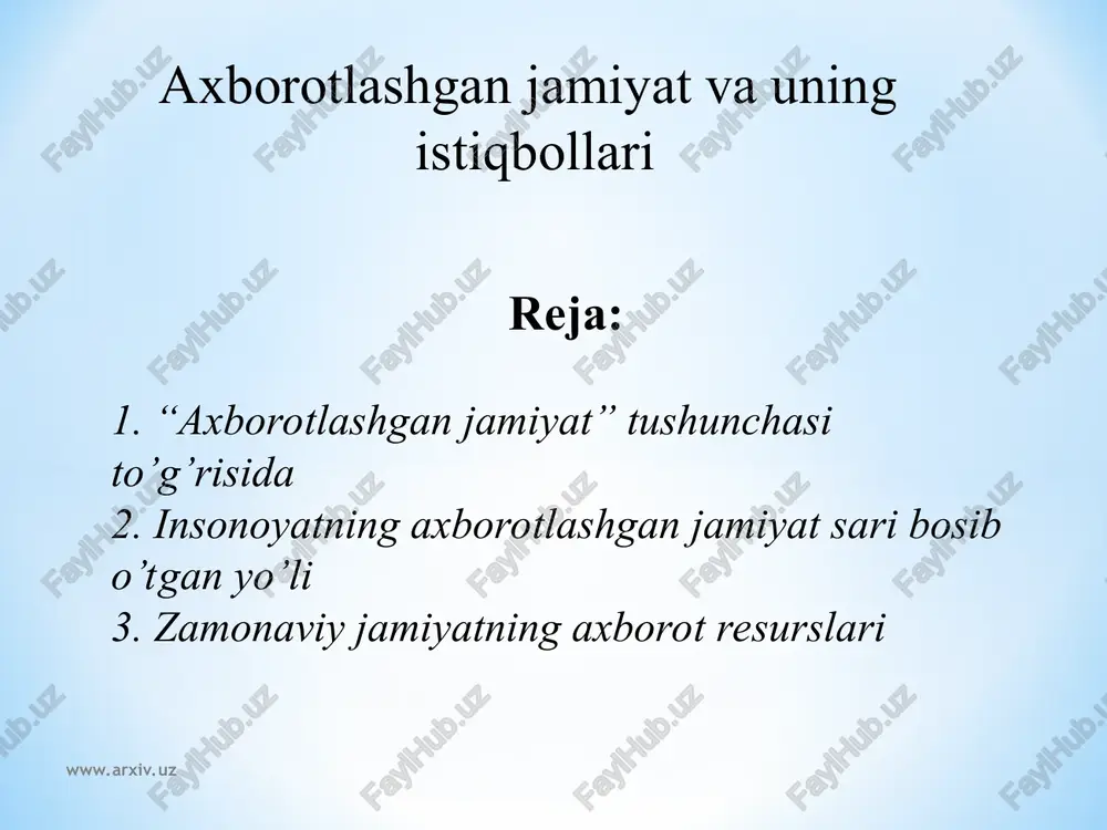 ijtimoiy informatika fanining ajralib chiqishi — PPT