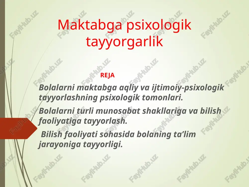 maktabga psixologik tayyorgarlik — PPT