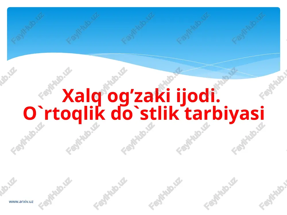 xalqog’zaki ijodi — PPTX