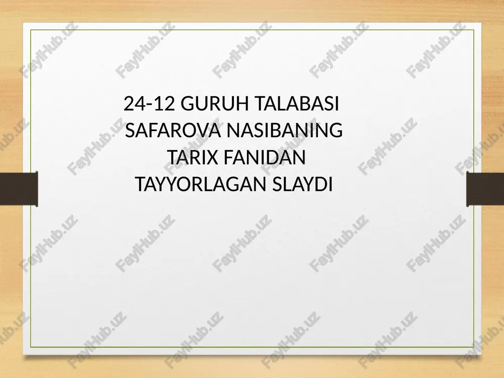 tarix fanidan tayyorlagan slayd — PPTX