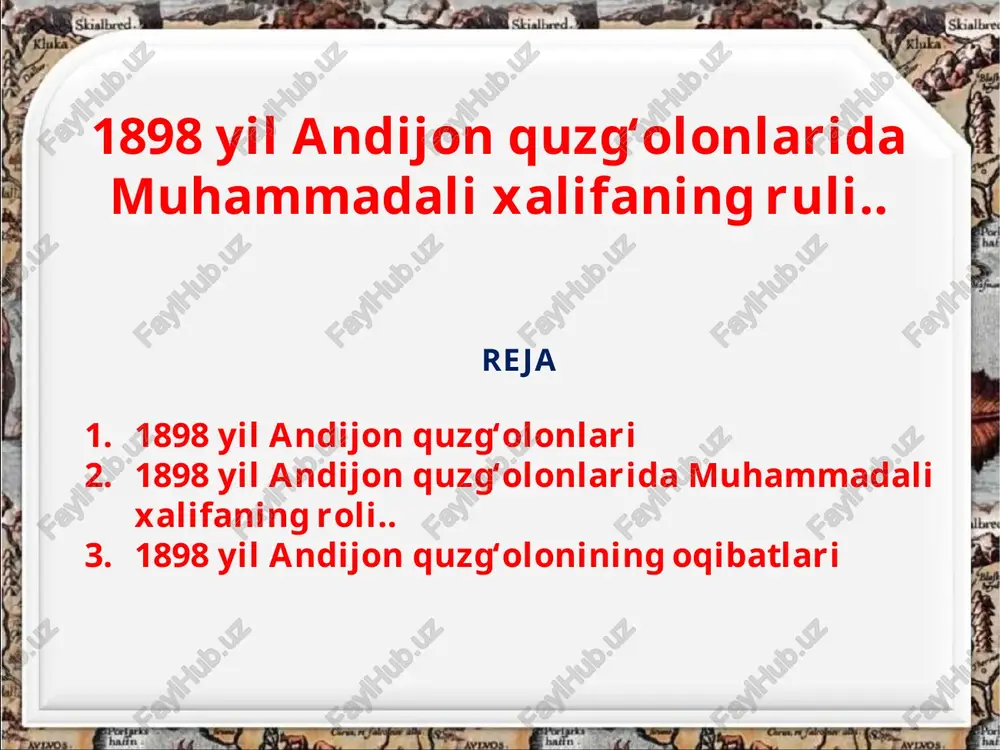 andijon quzg'olonlari — PPTX