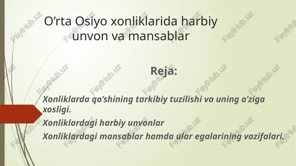 xonliklardagiharbiyunvonlar va mansablar — PPTX