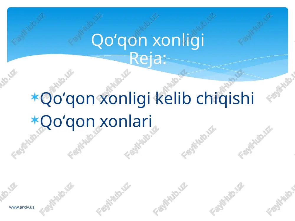 qoʻqonxonligi — PPTX