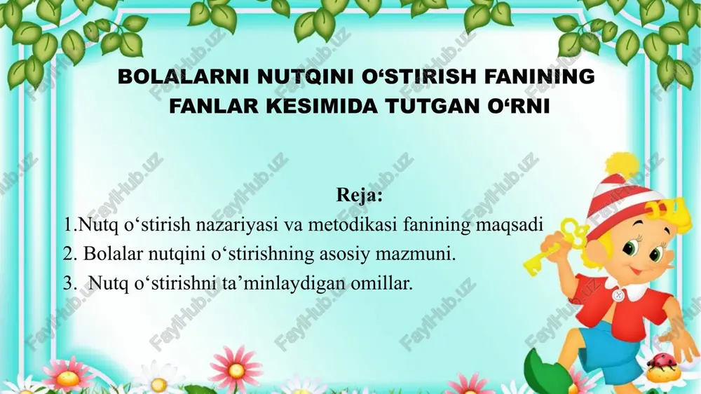 nutq o‘stirish fanining — PPTX