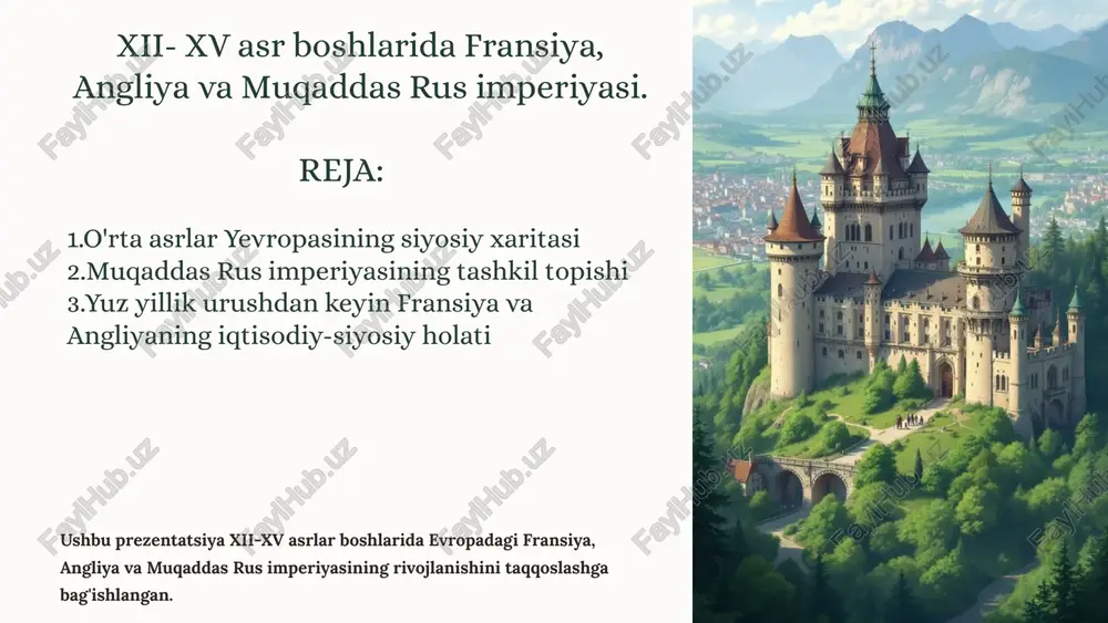 o'rta asrlar yevropasining siyosiy xaritasi — PPTX