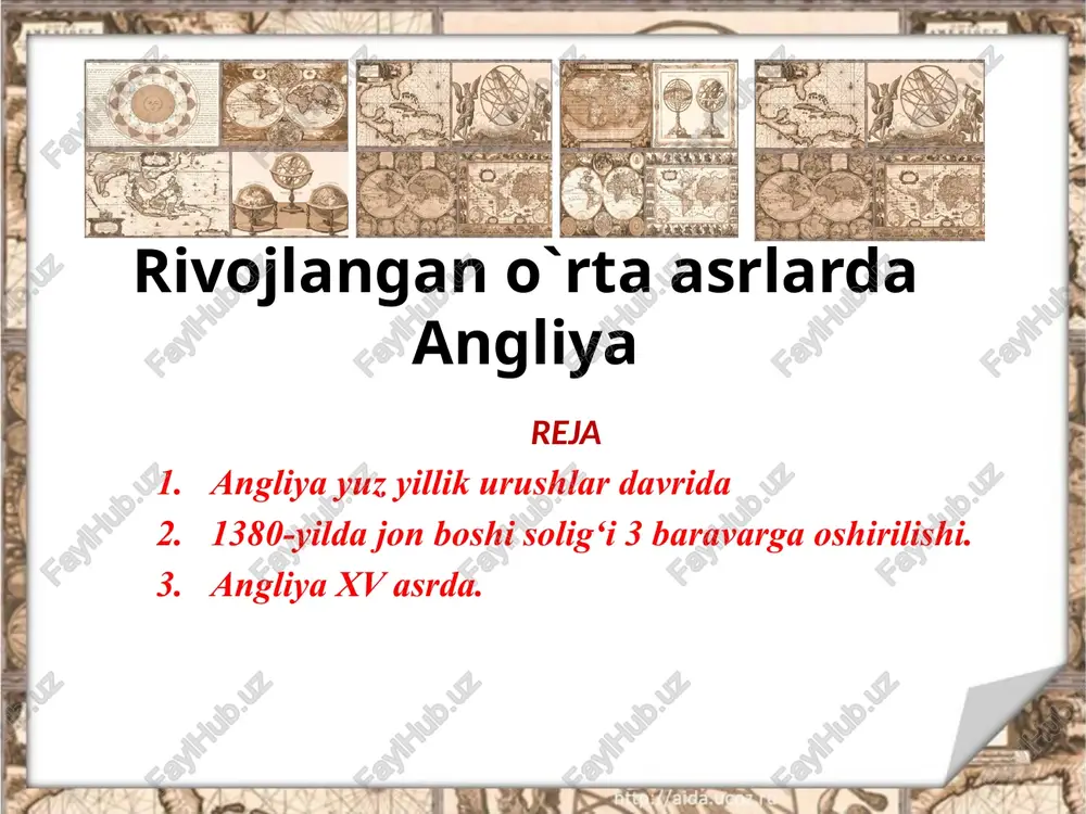 rivojlangano`rtaasrlardaangliya — PPTX