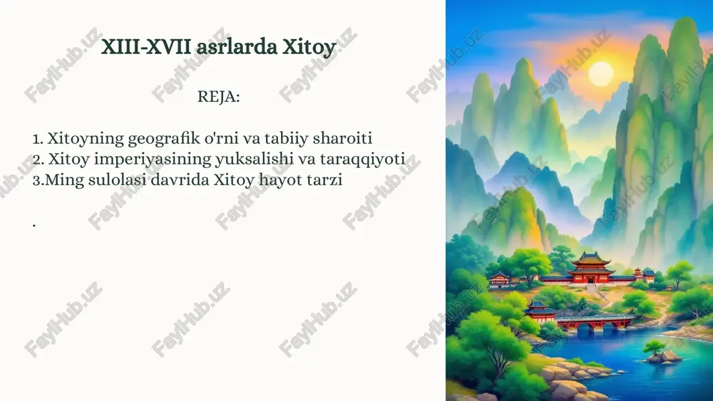 xitoyning geografik o'rni va tabiiy sharoiti — PPTX