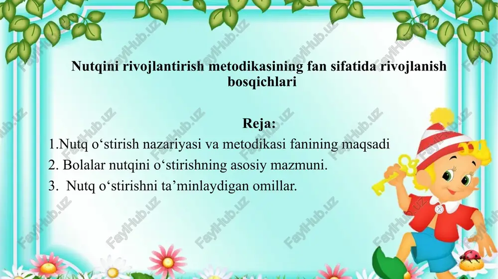 nutqini rivojlantirish metodikasi — PPTX