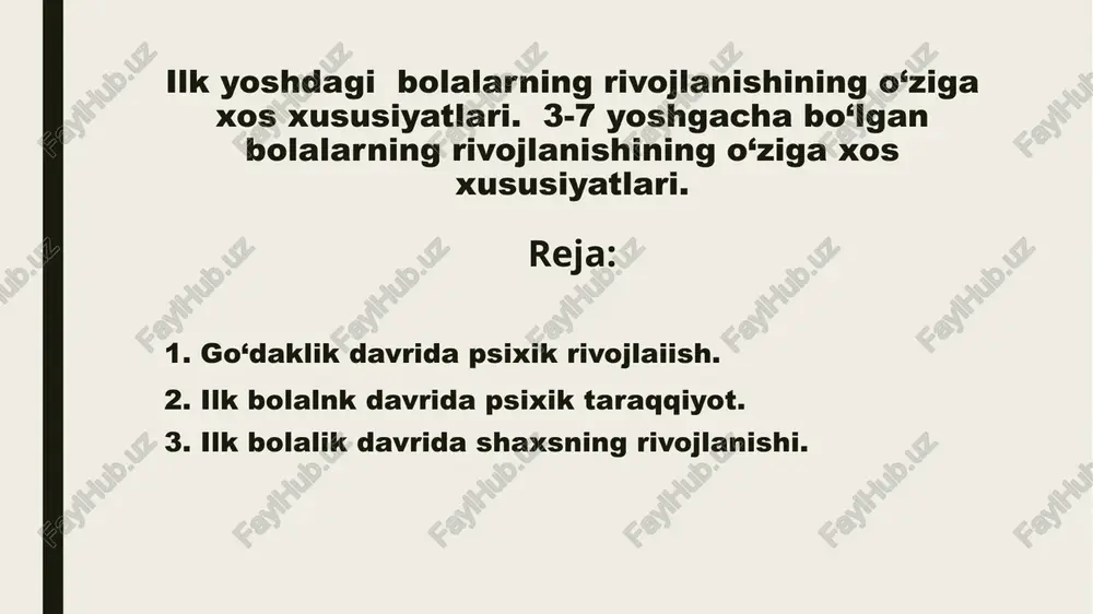 ilkyoshdagibolalarningrivojlanishiningo‘zigaxosxususiyatlari — PPTX