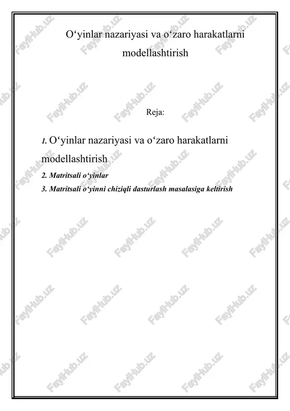 matritsali o‘yinlar — DOC