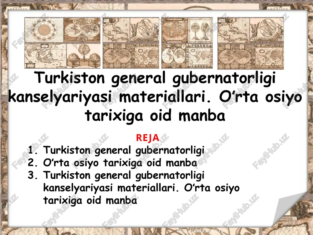 oʻrta osiyo tarixiga oid materiallar — PPTX