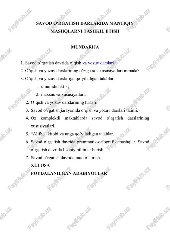 savod o'rgatish darslari — DOCX