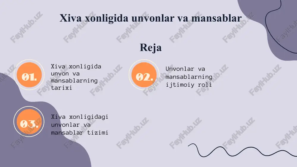 xivaxonligida unvonlar vamansablar — PPTX
