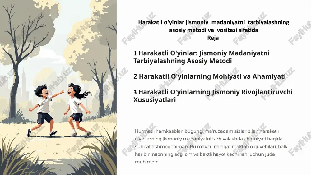 harakatli o'yinlar — PPTX