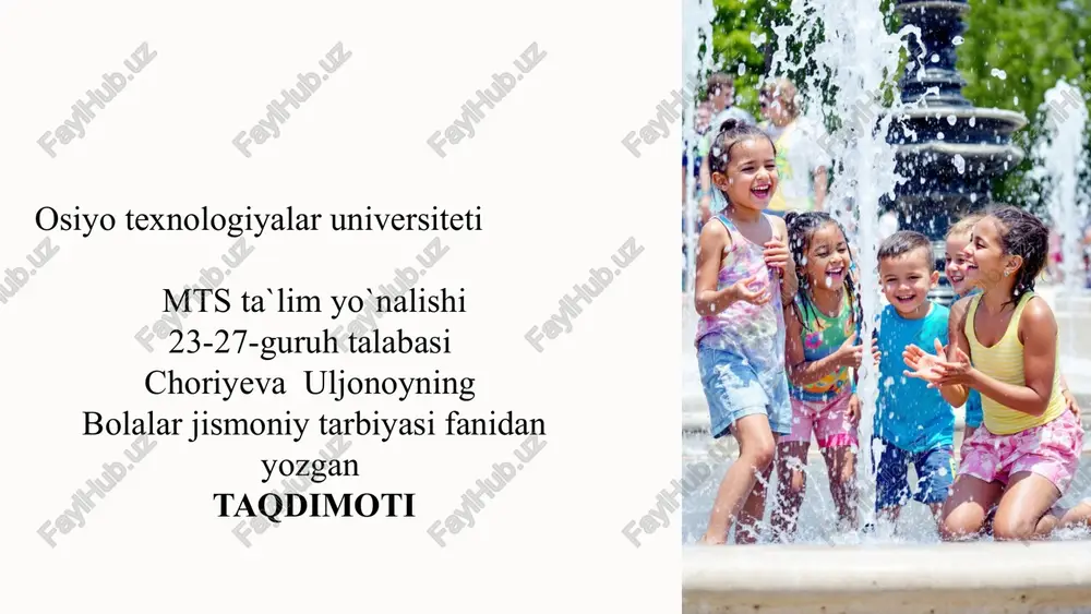 taqdimoti jismoniy mashqlar va chiniqtirish: sog'lom turmush tarzi uchun — PPTX
