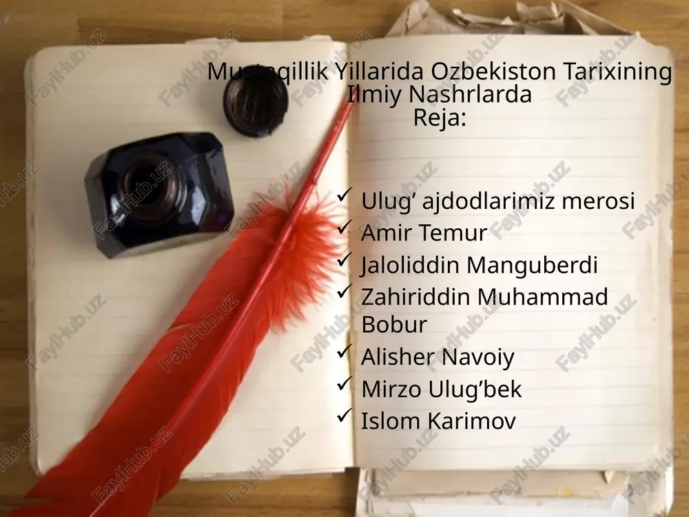 o'zbekiston tarixi ilmiy nashrlar — PPTX