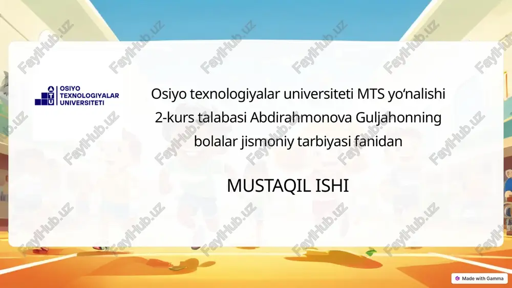 bolalar jismoniy tarbiyasi — PPTX