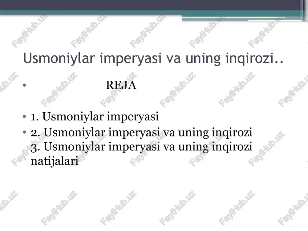 usmoniylarimperyasi va uning inqirozi — PPTX