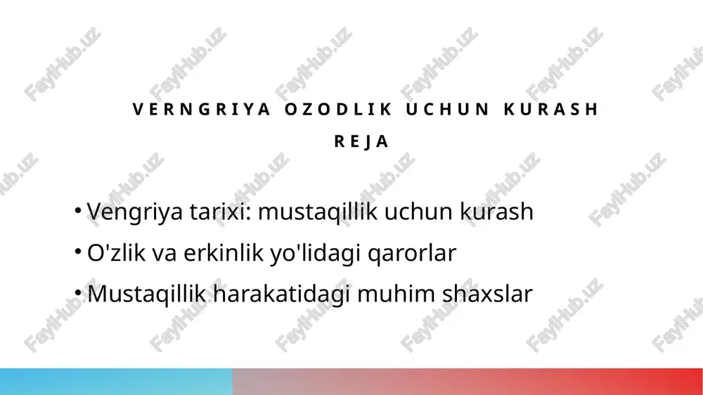 vengriya tarixi: mustaqillik uchun kurash — PPTX