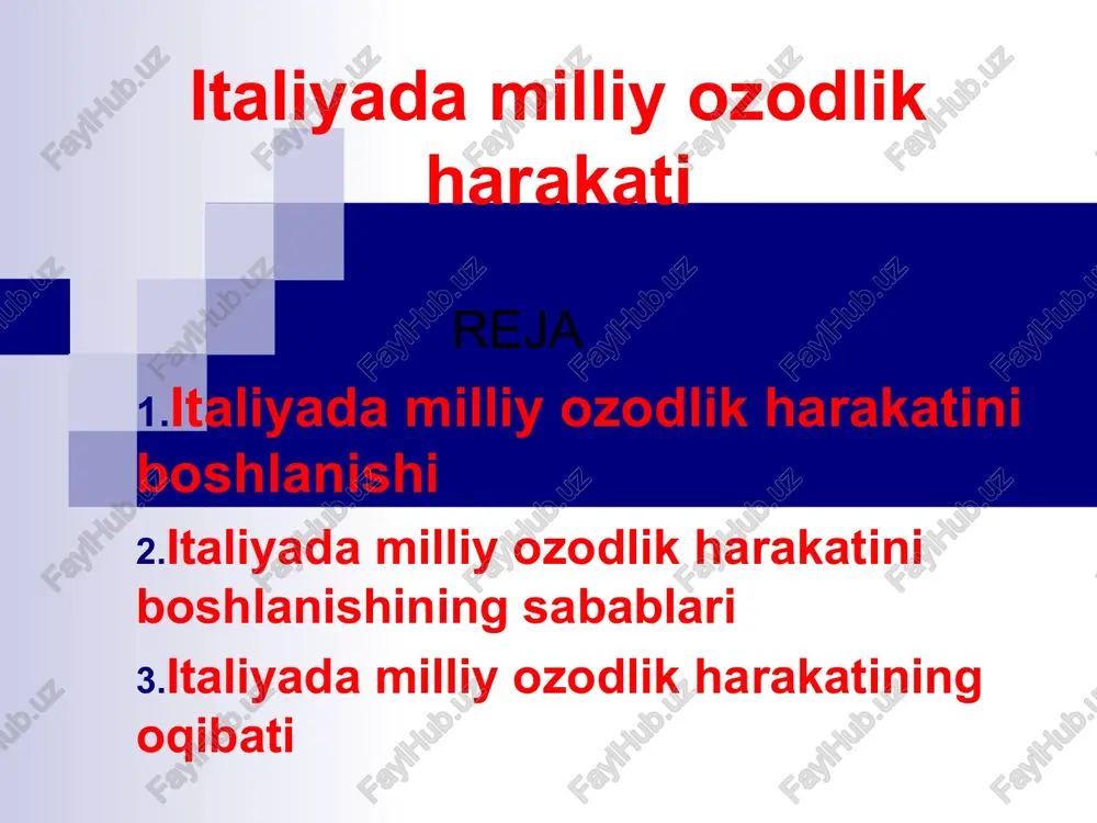 italiyada milliy ozodlik harakati — PPT