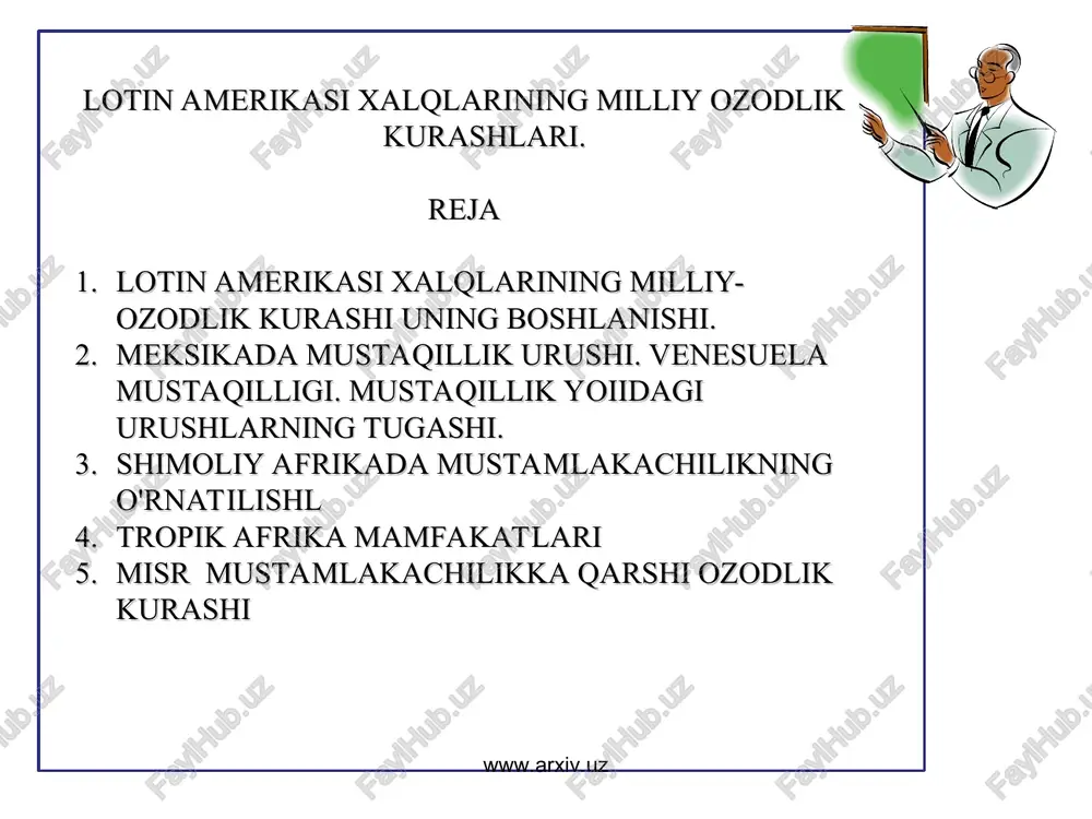 lotin amerikasi xalqlarining milliy ozodlik kurashlari — PPT