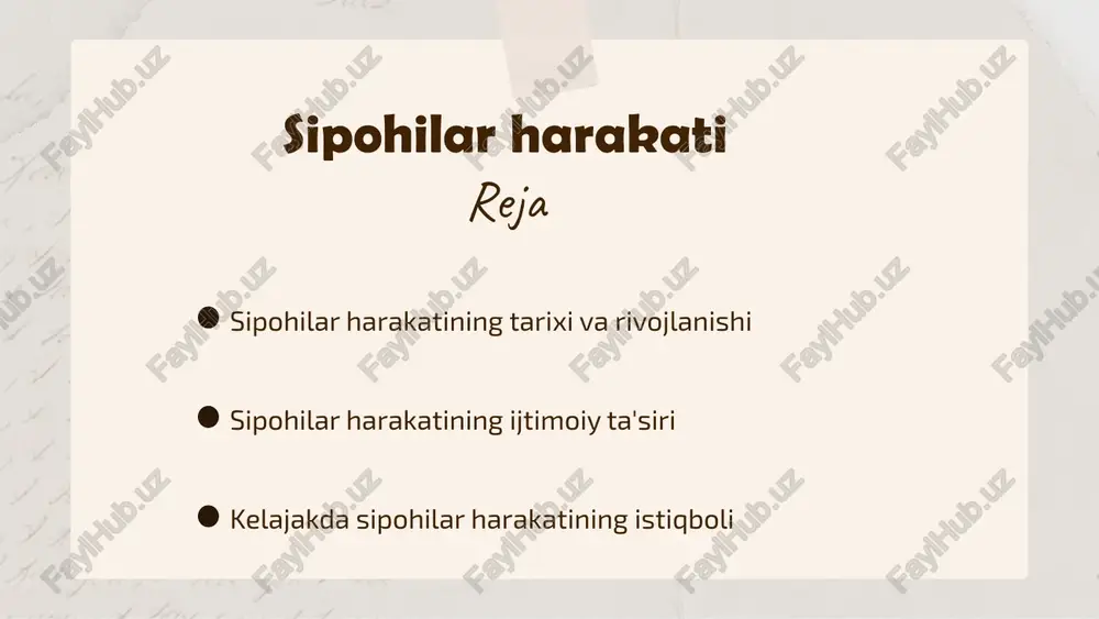 sipohilar harakati — PPTX