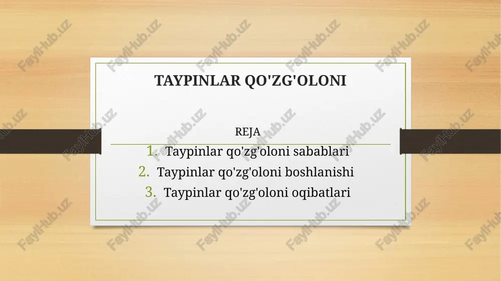 taypinlar qo'zg'oloni — PPTX