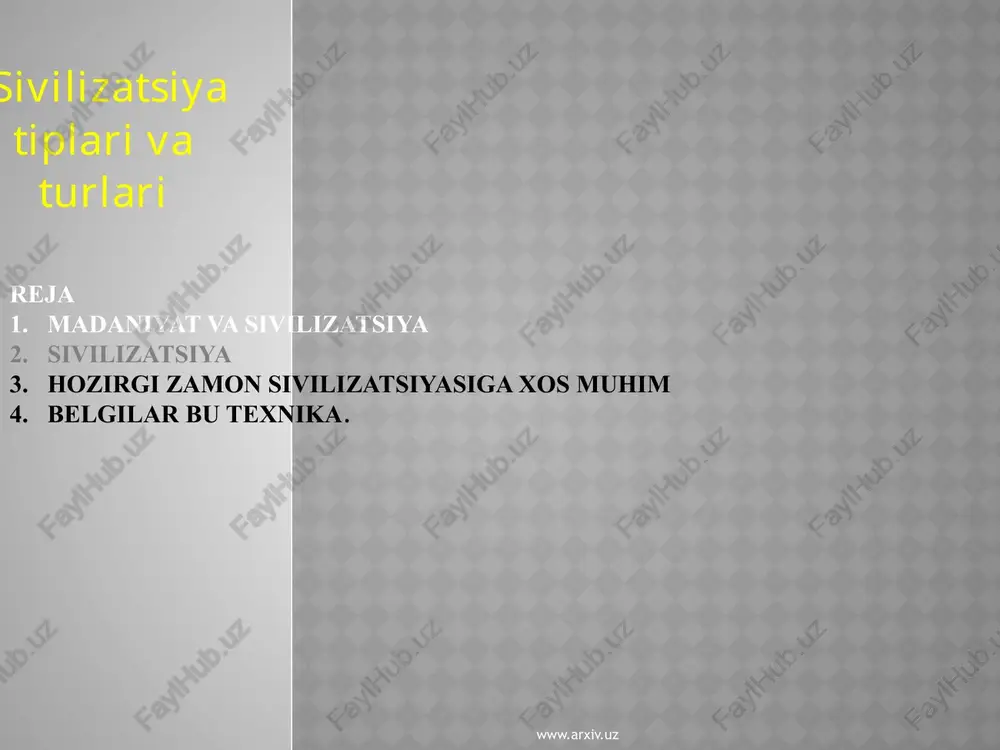 madaniyat va sivilizatsiya — PPTX