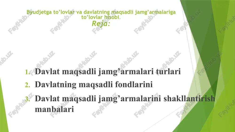 davlat maqsadli jamg'armalar matni — PPTX