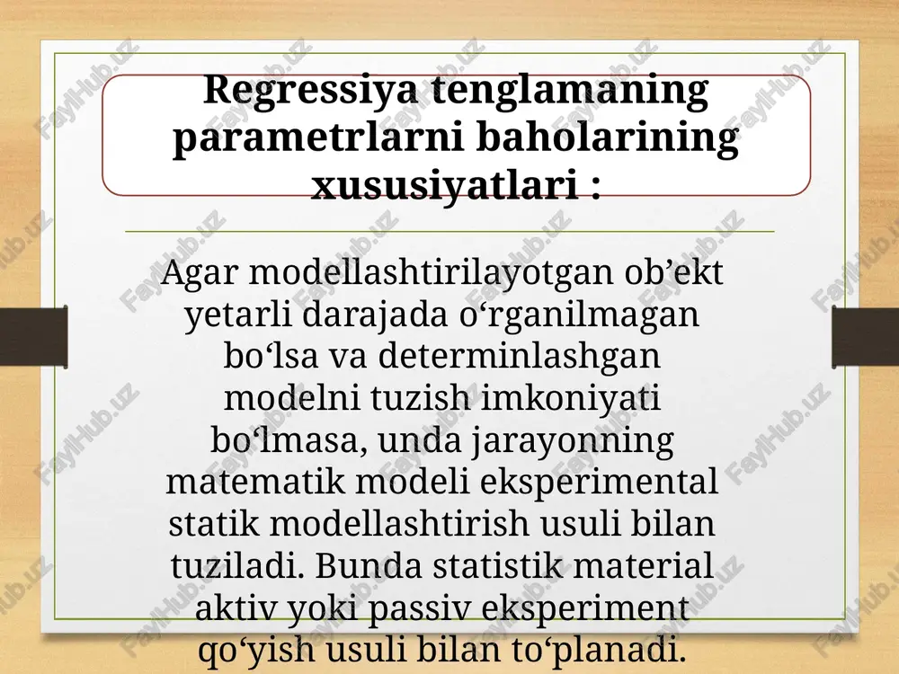 regressiya tenglamasi — PPTX