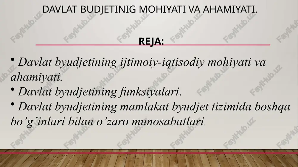 davlat budjetini g'ijtimoiy va iqtisodiy ahamiyati — PPTX