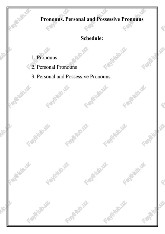 pronouns. personal and possessive pronouns — DOC