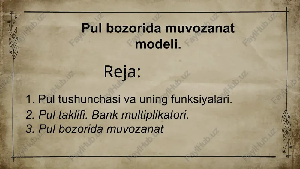 pulbozoridamuvozanat modeli — PPTX