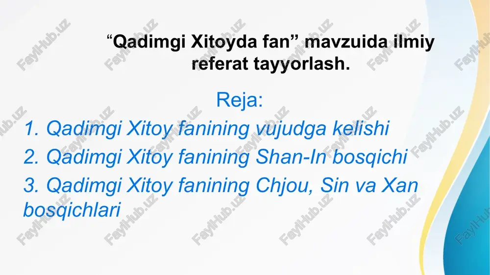 qadimgi xitoyda fan — PPTX