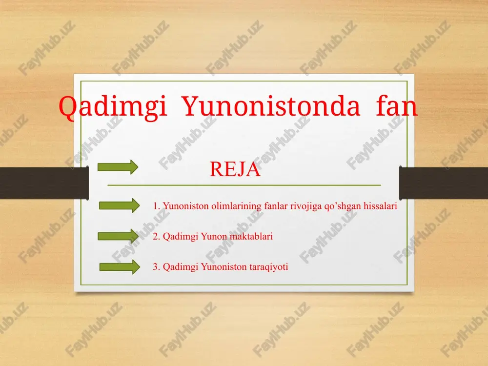qadimgi yunonistonda fanlar tarixasi — PPTX