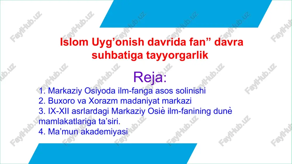 islom uyg‘onish davrida fan — PPTX