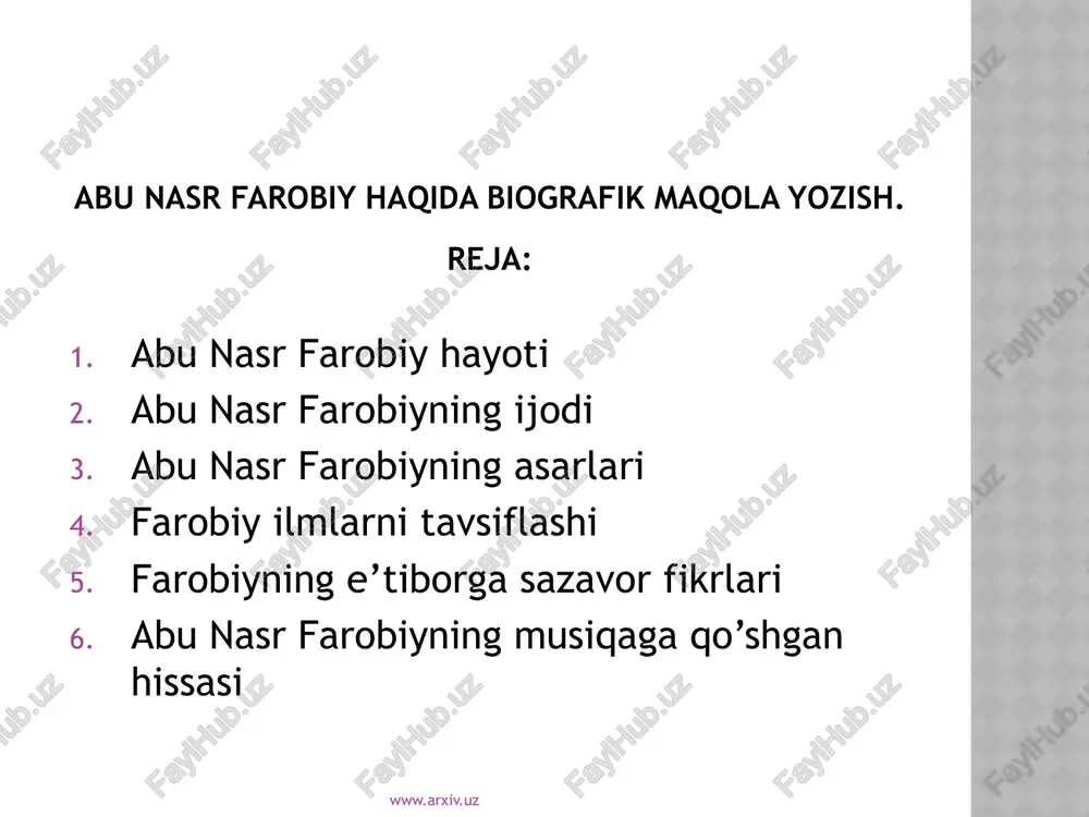 abu nasr farobiy hayoti — PPTX