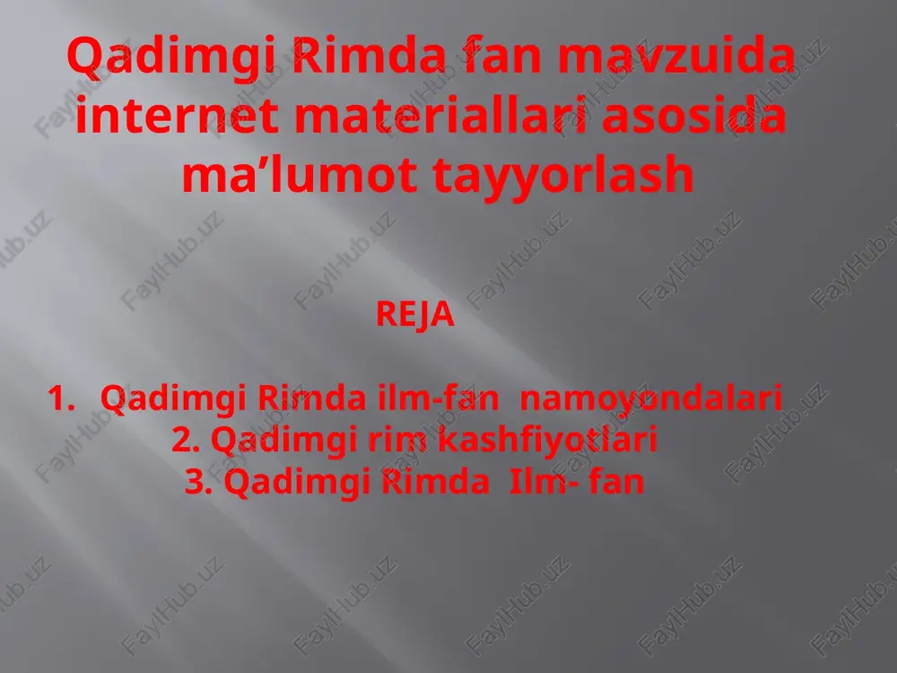 qadimgi rimda fan — PPTX