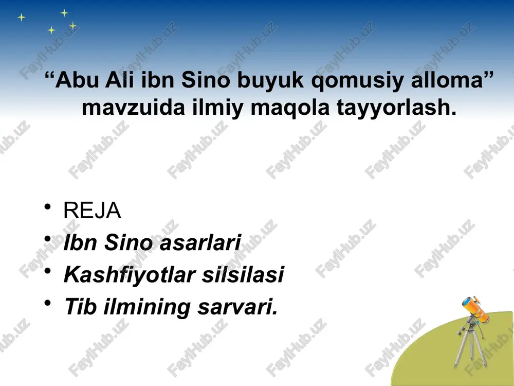 abu ali ibn sino asarlari — PPTX