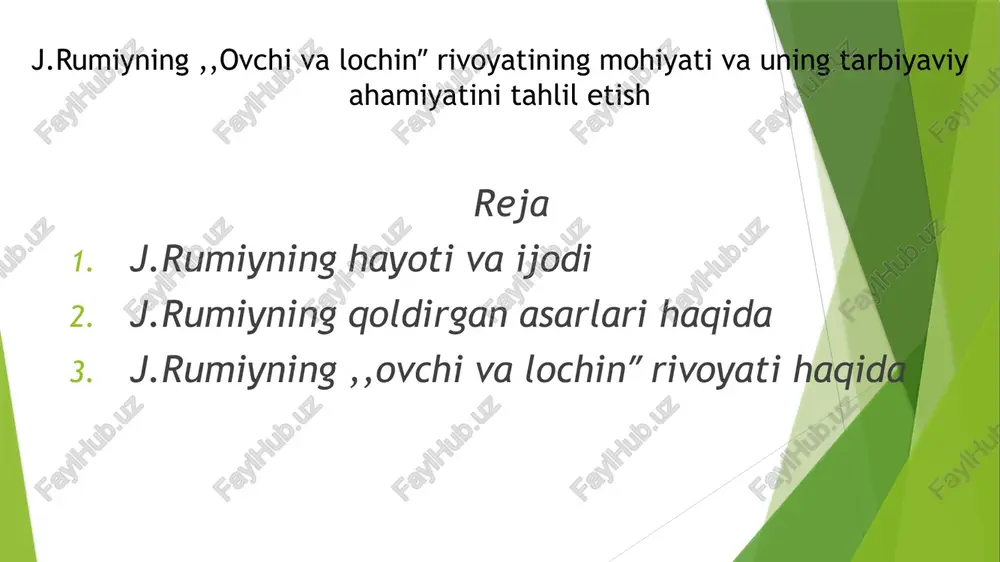 j.rumiyninghayoti va ijodi — PPTX