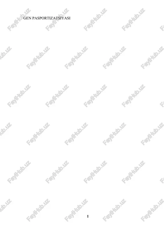 gen pasportizatsiyasi — DOCX