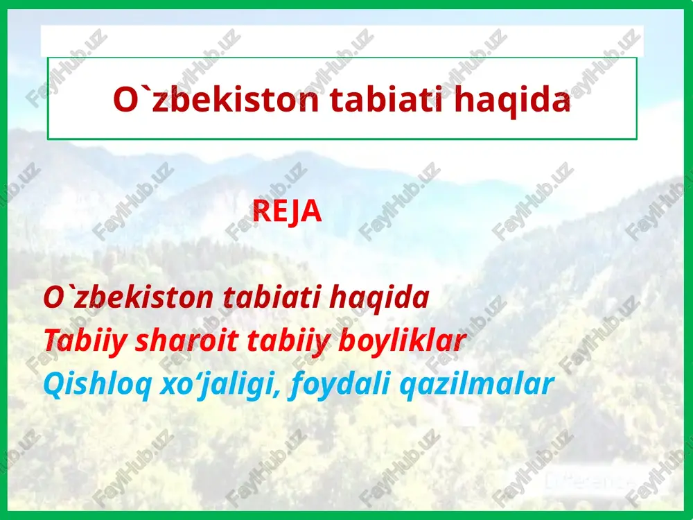 o`zbekistontabiatihaqida — PPTX