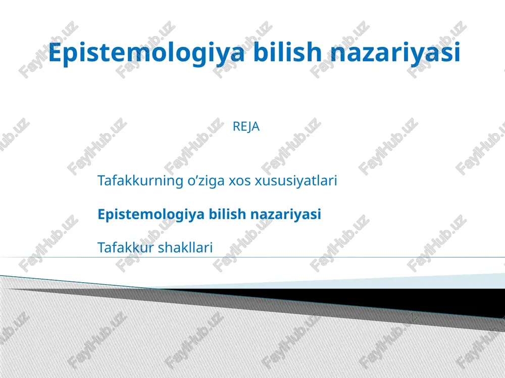 epistemologiyabilish nazariyasi — PPTX