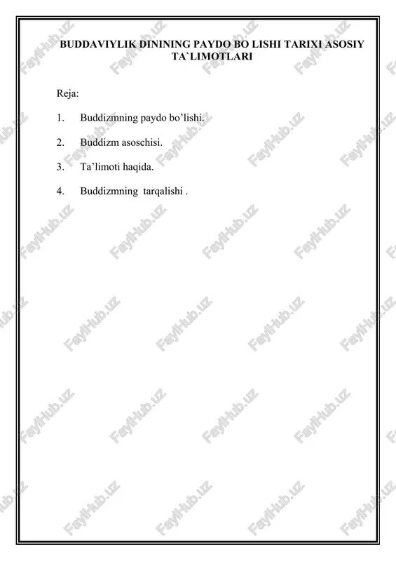 buddavilik dini tarixi — DOCX