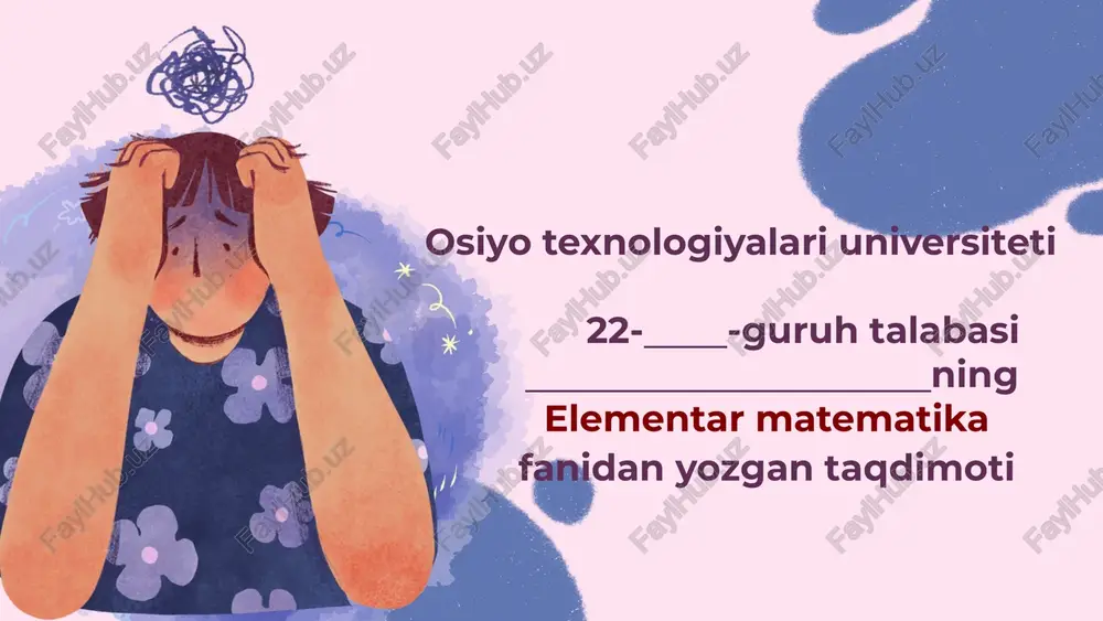 elementarmatematika fanidan yozgan taqdimoti — PPTX