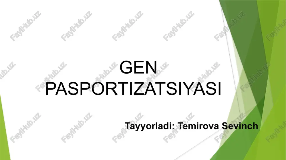 gen pasportizatsiyasi — PPTX