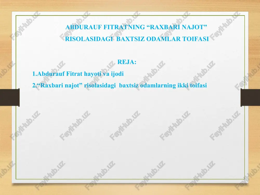 "raxbari najot" — PPT