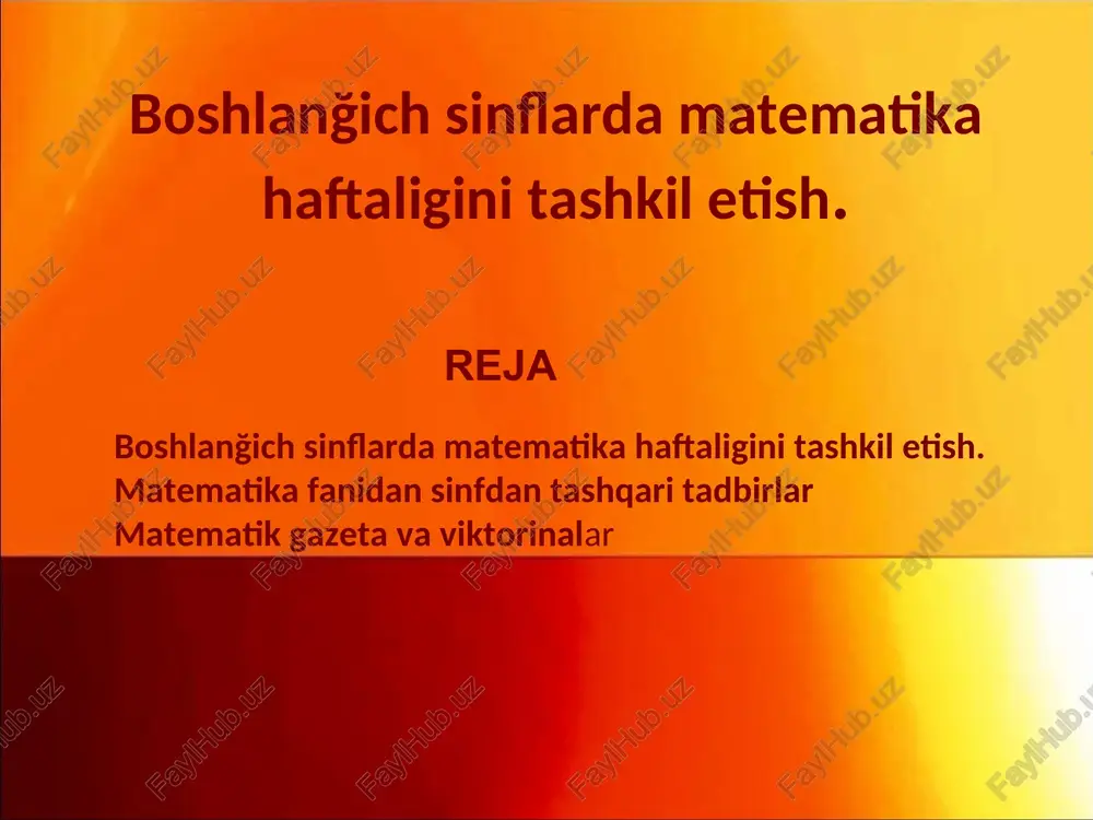 matematika haftaligi — PPT