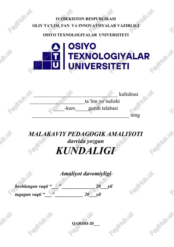 malakaviy pedagogik amaliyoti — DOCX