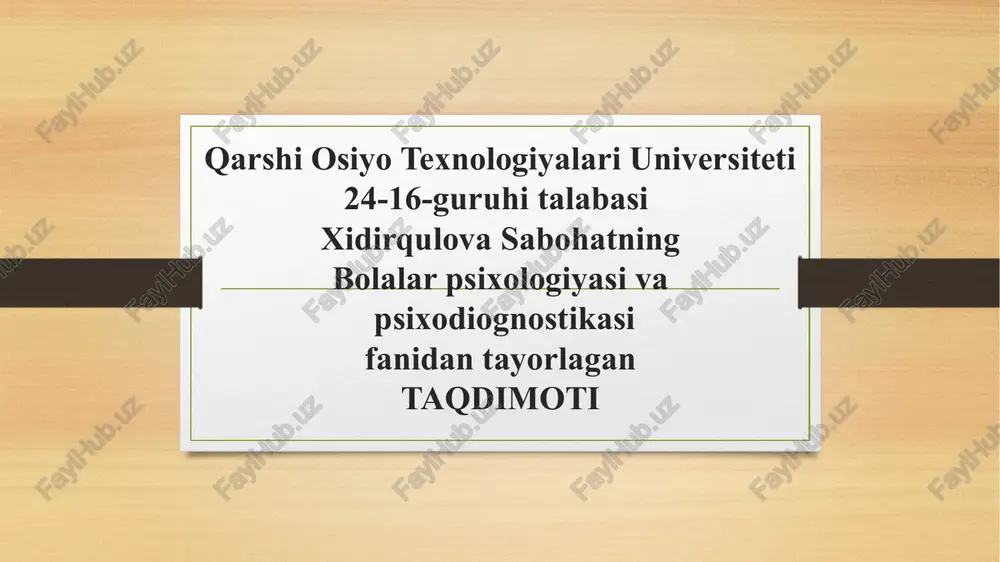 diqqatni diagnostika qilish metodlari — PPTX